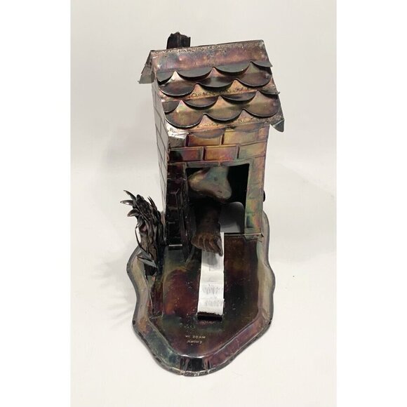 Funny Rustic Hillbilly Tin Outhouse Music Box Those Were The Days Tune Works - Picture 4 of 11